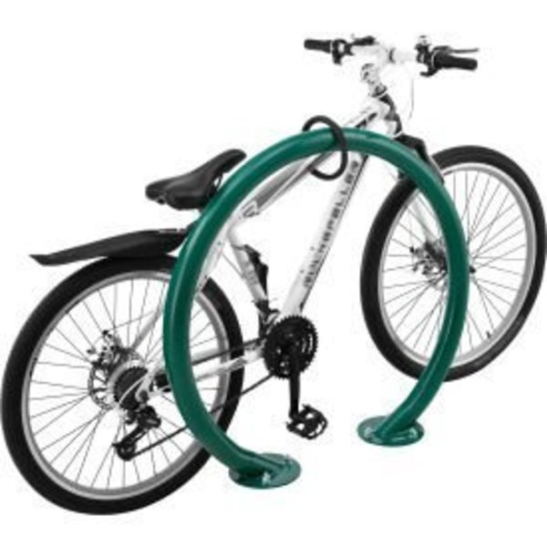 Global Equipment Circle Bike Rack, 2 Bike Capacity, Flange Mount, Green CBikeRack2-GN